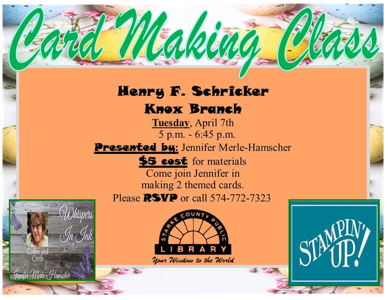 Stampin" Up Card Class Flyer